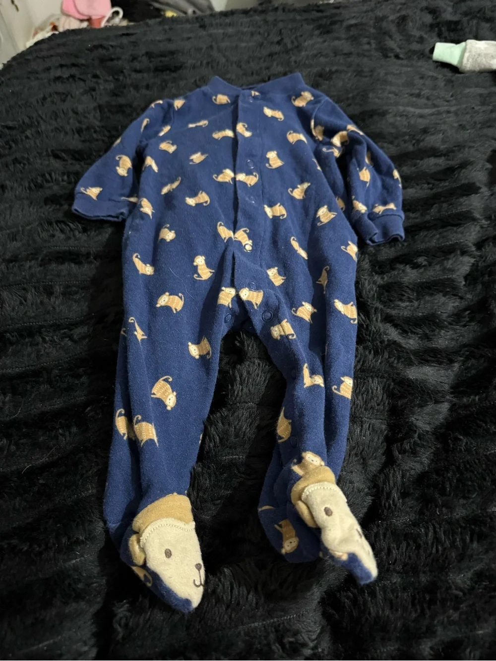 Footie sleepers 14 - Blue, White, Gray, Tan Patterns